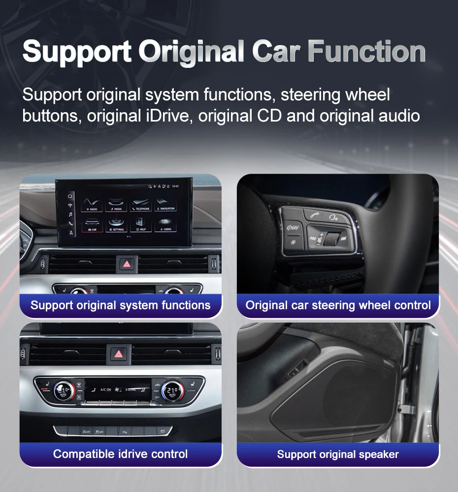 Qualcomm Snapdragon 680 6225 2.4GHz Wireless CarPlay Auto For AUDI A4 A5 B9 Car