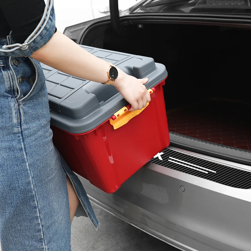 Protecteur de seuil de porte de voiture en Fiber de carbone, 5  pièces/ensemble, autocollants en cuir protégé pour pare-choc arrière de  voiture, pour Chevrolet Onix - AliExpress