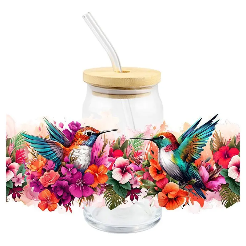 3d stickers uv dtf wrap transfer Cartoon bird UV DTF wrap transfer stickers 3D DIY colorful decal DTF wrap for 16OZ glasses cups mugs stickers