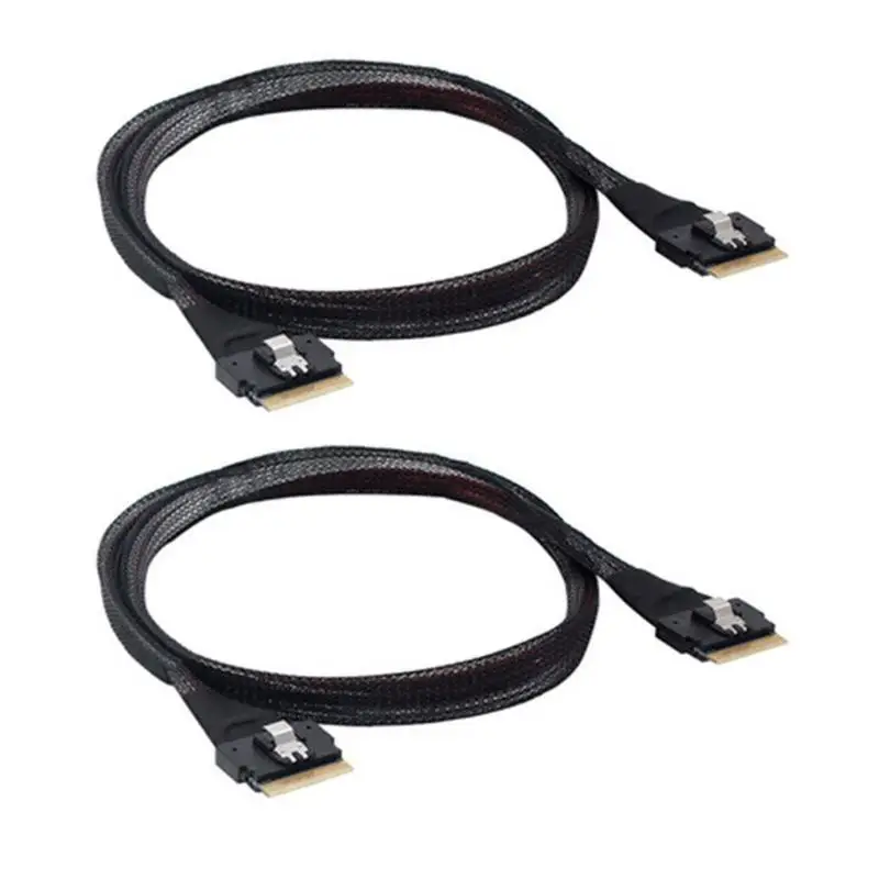 652F 슬림라인 SAS4.0 SFF-8654 8i SFF-8654 8i 서버 케이블 날짜 74핀 커넥터 24Gbps