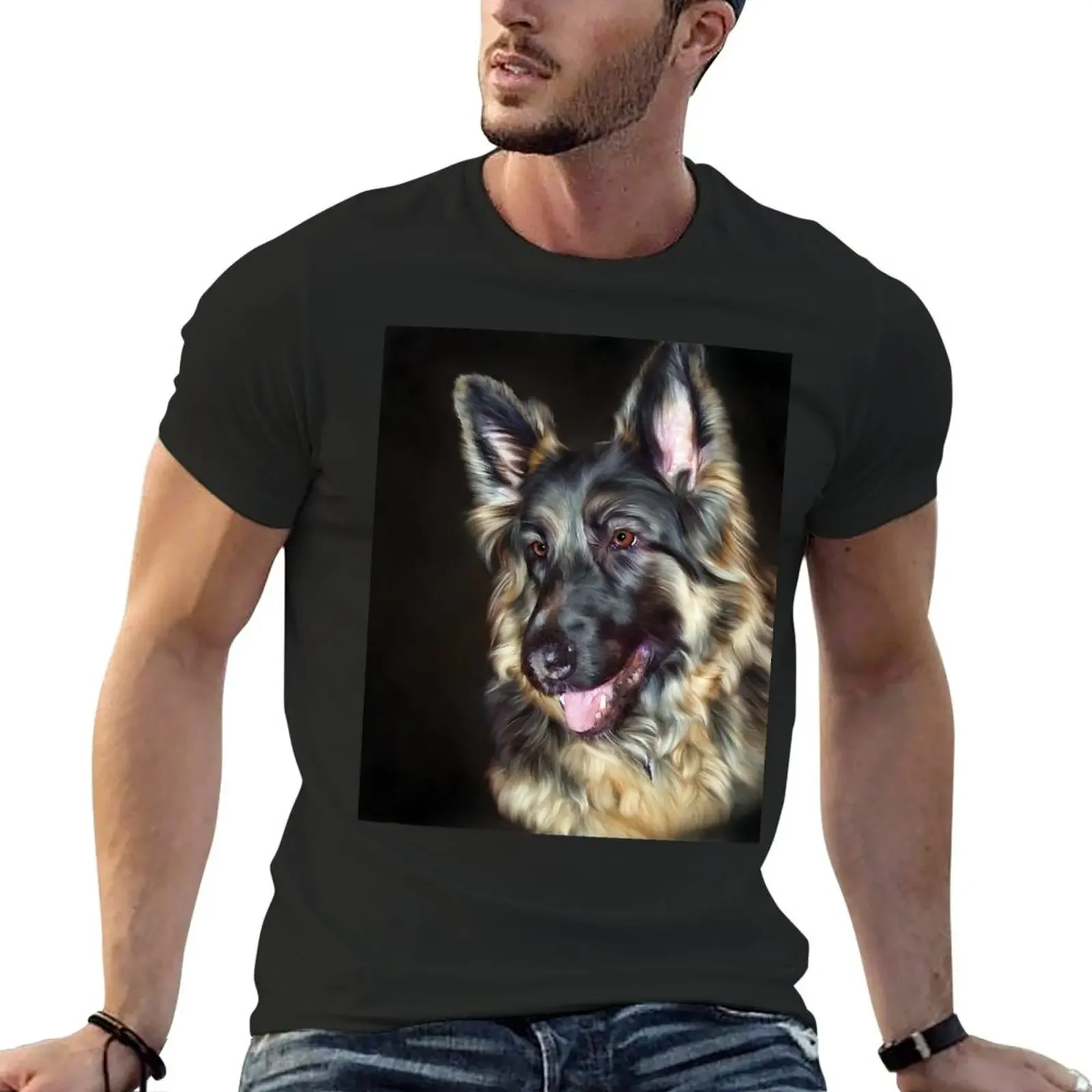 

German Shepherd Dog T-shirt blacks tops blanks mens t shirt graphic
