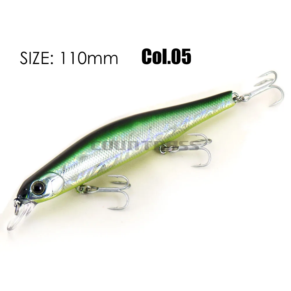 Countbass Slow Sinking Magnet Weight Minnow 110mm 4-21/64" 17.6g 5/8 oz. Dive 1.2m 4' Hardbait Fishing Lure