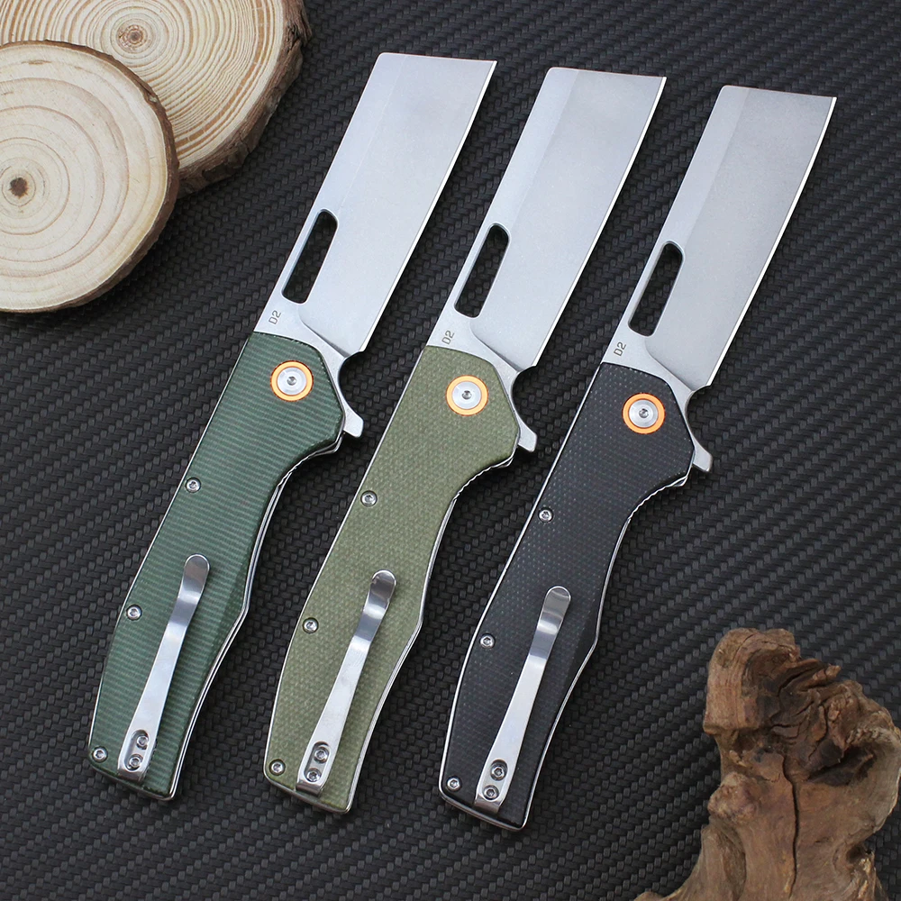 GT955 Folding Pocket Knife D2 Blade Micarta Handle Multipurpose Camping Knives Outdoor Professional Tactical Hunting EDC Knife 2