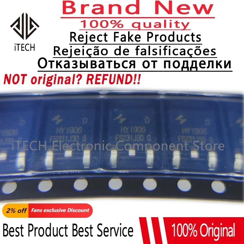10pcs/lot Original HY1906D HY1906 TO-252 N-Channel 68v 70A Field Effect Transistor MOSFET New and Genuine