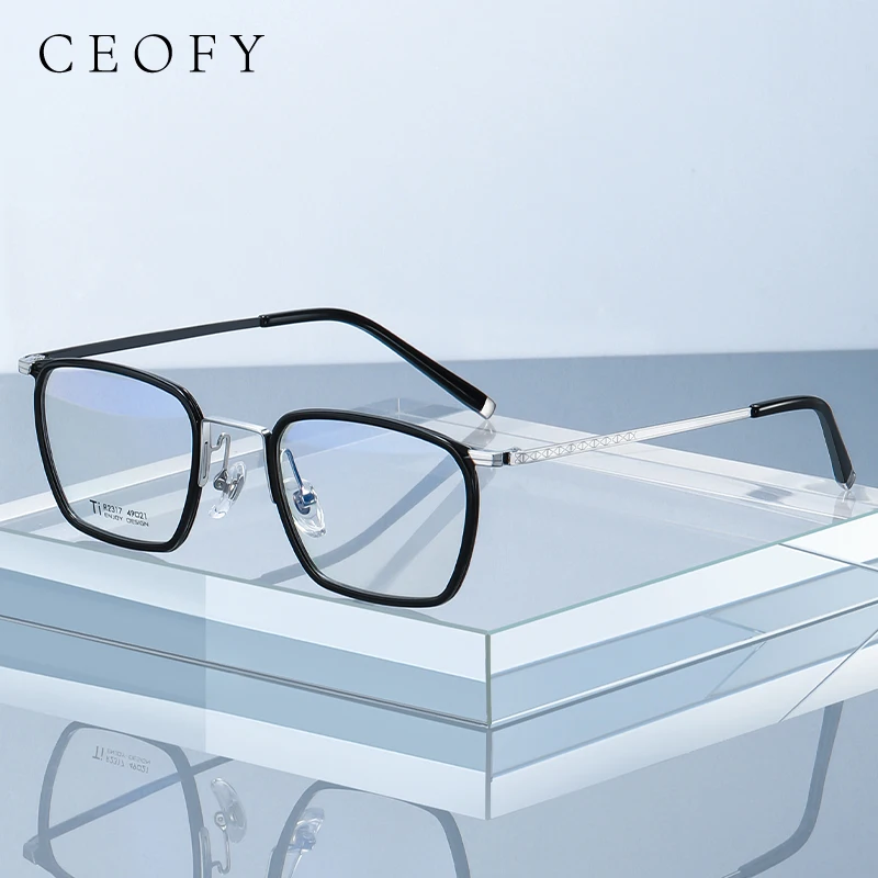 

Оправа для очков Ceofy титановая для мужчин, стильная ульсветильник оправа для рецептурных очков, для близорукости