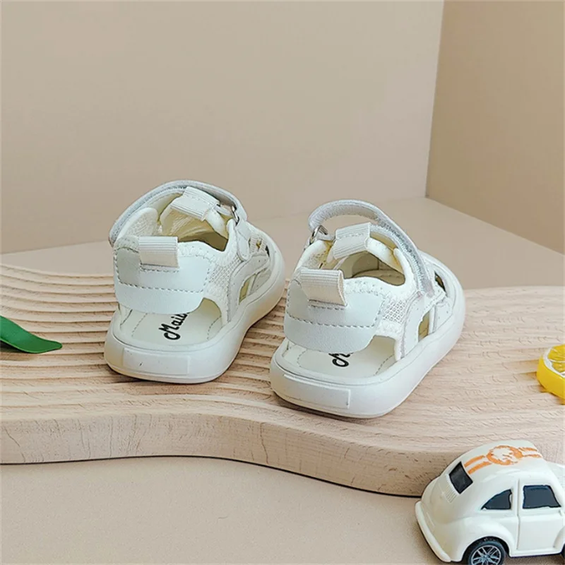 New Summer Baby Shoes Mesh Cut-outs Soft Sole Boys Sandals Closed Toe Non-slip Fashion Toddler Kids Girls Sandals Beach