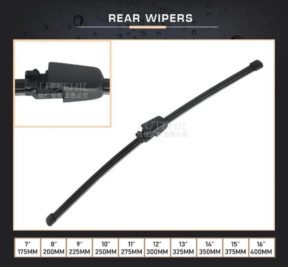 Scheibenwischer 13" Heckwischerblatt & Arm Set Kit für VW Tiguan MK1 2007-2016 2008 2009 2010 2011 2012 Windschutzscheibe Windschutzscheibe Heckscheibe – Detail 2