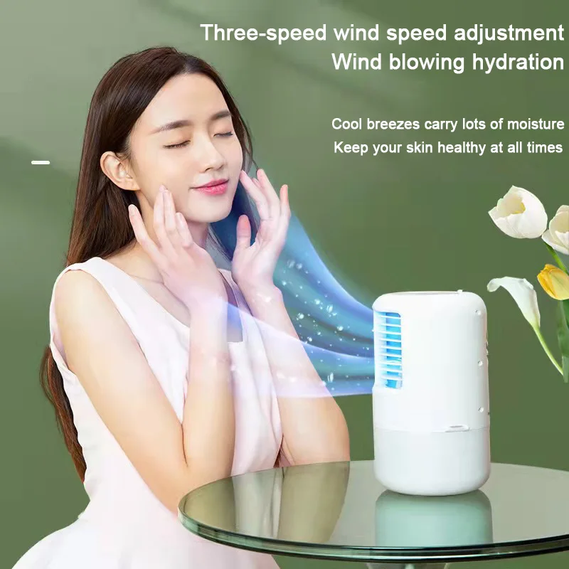 

Portable Air Conditioner Mini USB Fan Cooler Colorful Atmosphere Light Water Cooling Fan Moisturizing for Home Office