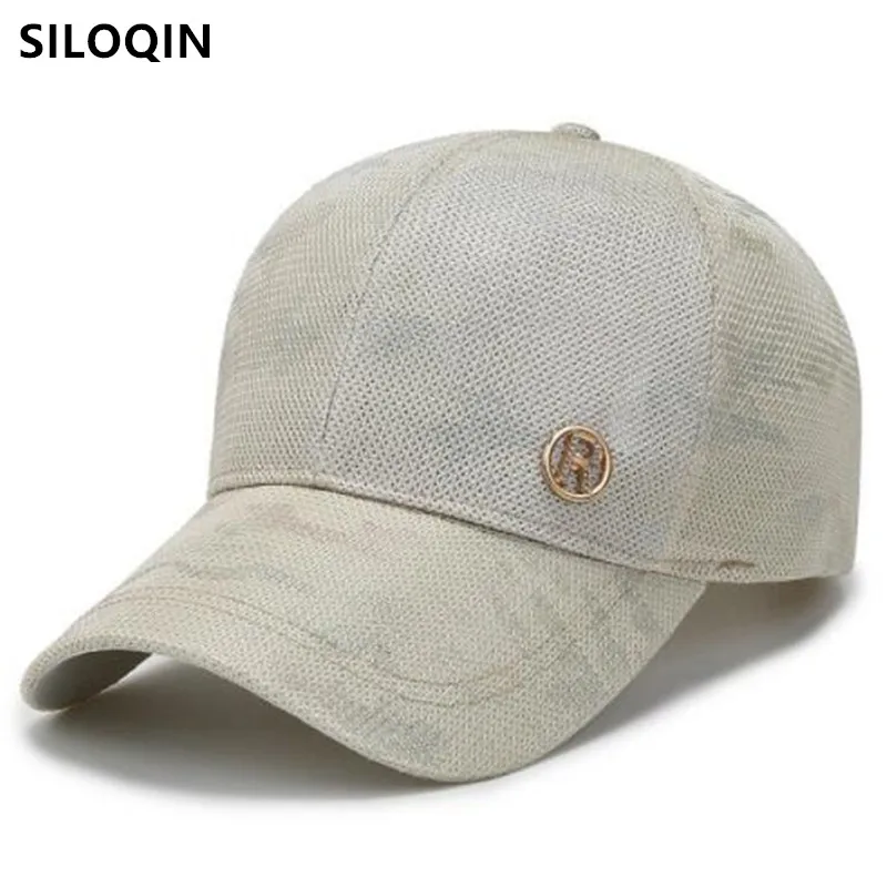 

SILOQIN Men Women Sunscreen Mesh Breathable Baseball Caps Snapback Cap New Summer Couples Casual Sports Cap Anti-UV Travel Hats