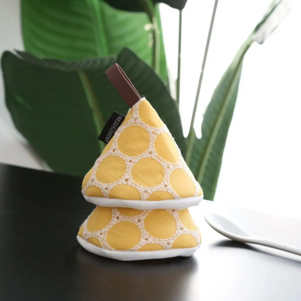 Oven Mitt Eco-friendly Heat Resistant Durable Anti-scalding Portable Triangle Cotton Handle Cover Kitchen Tool for Restaurant silicone oven mitts kitchen gloves silicone oven gloves cotton pot holders
