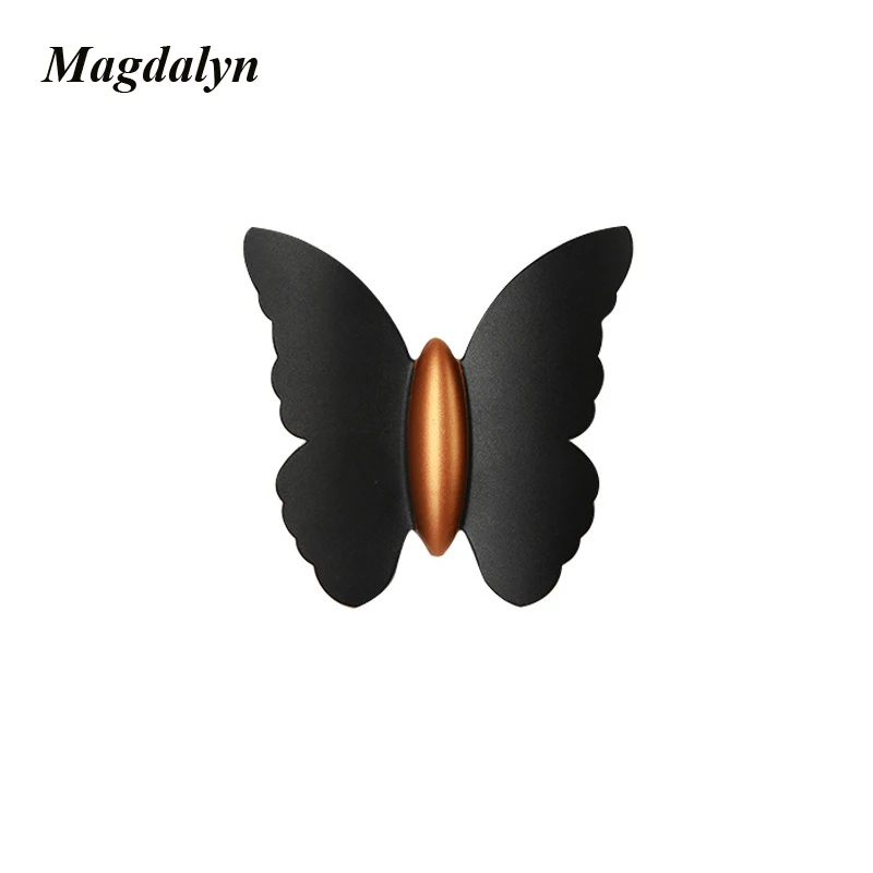 Magdalyn 방수 북유럽 업 다운 라이트 홈 장식, 야외 벽 조명, 침실 스콘스, 현대 실내 나비 LED 램프
