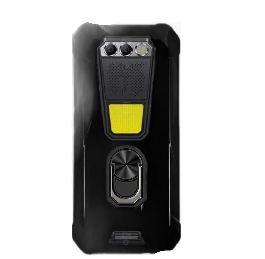 Enhanced Durable Silicone Phone Case with Back Ring Holder Bracket - 6.58” Screen Compatible