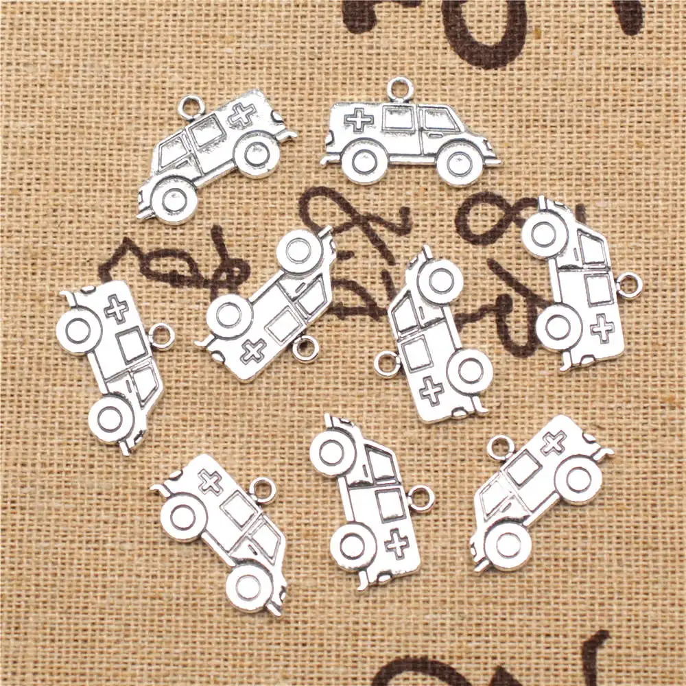 

Ambulance Charm Charm Pendant Antiqu 13X21mm Antique Silver Color 20 Pieces