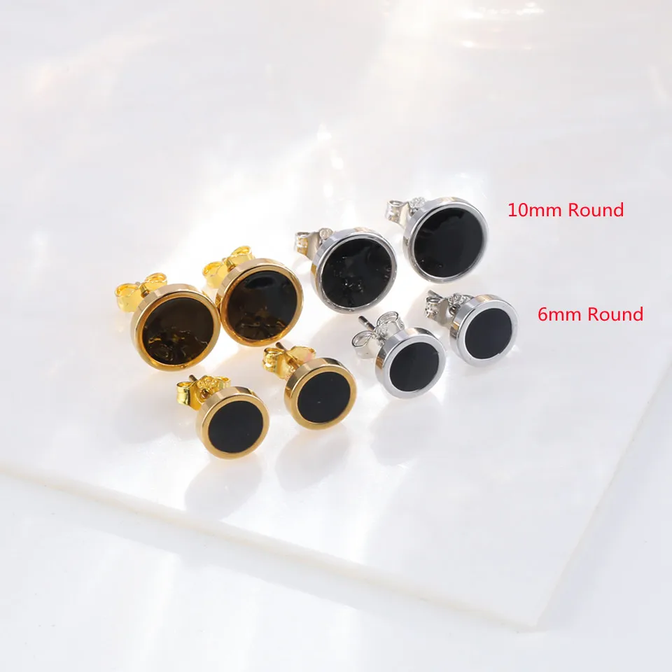 1.65 Ct Black Onyx Solid 10k Yellow Gold Stud Earrings Jewelry