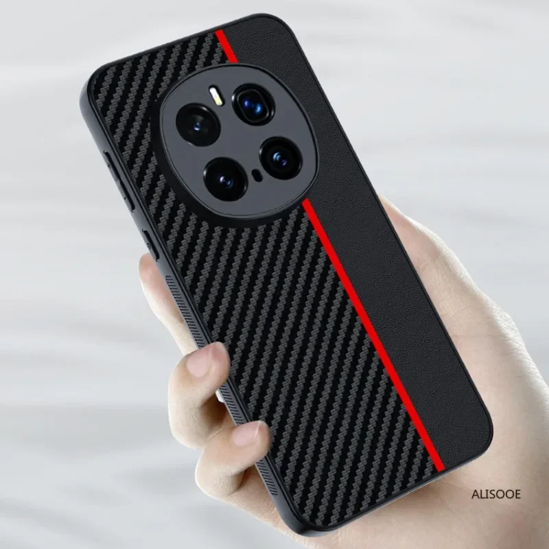 Luxury Shockproof PU-Leather Phone Cover with Fiber Texture