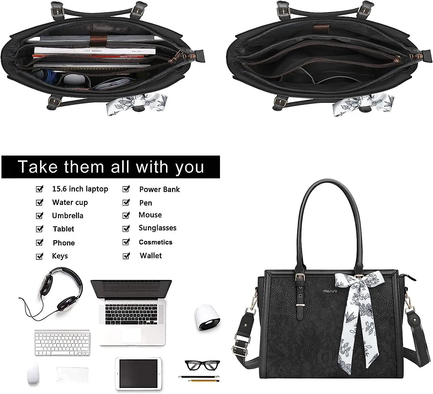 Bolsa Luxuoso do Portátil do Couro do Plutônio para Mulheres Bolsa do Mensageiro do Ombro Macbook Asus hp Dell Caderno Tote 156 16 173 - Imagem 3