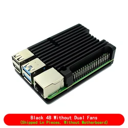 Aluminum Case with Dual Cooling Fan - Premium Metal Enclosure (Pi4 case without fan)