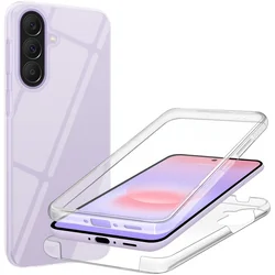 Clear Shockproof 360 Full Body Phone Case with Transparent Hard PC Front and Back Cover - Galaxy A51