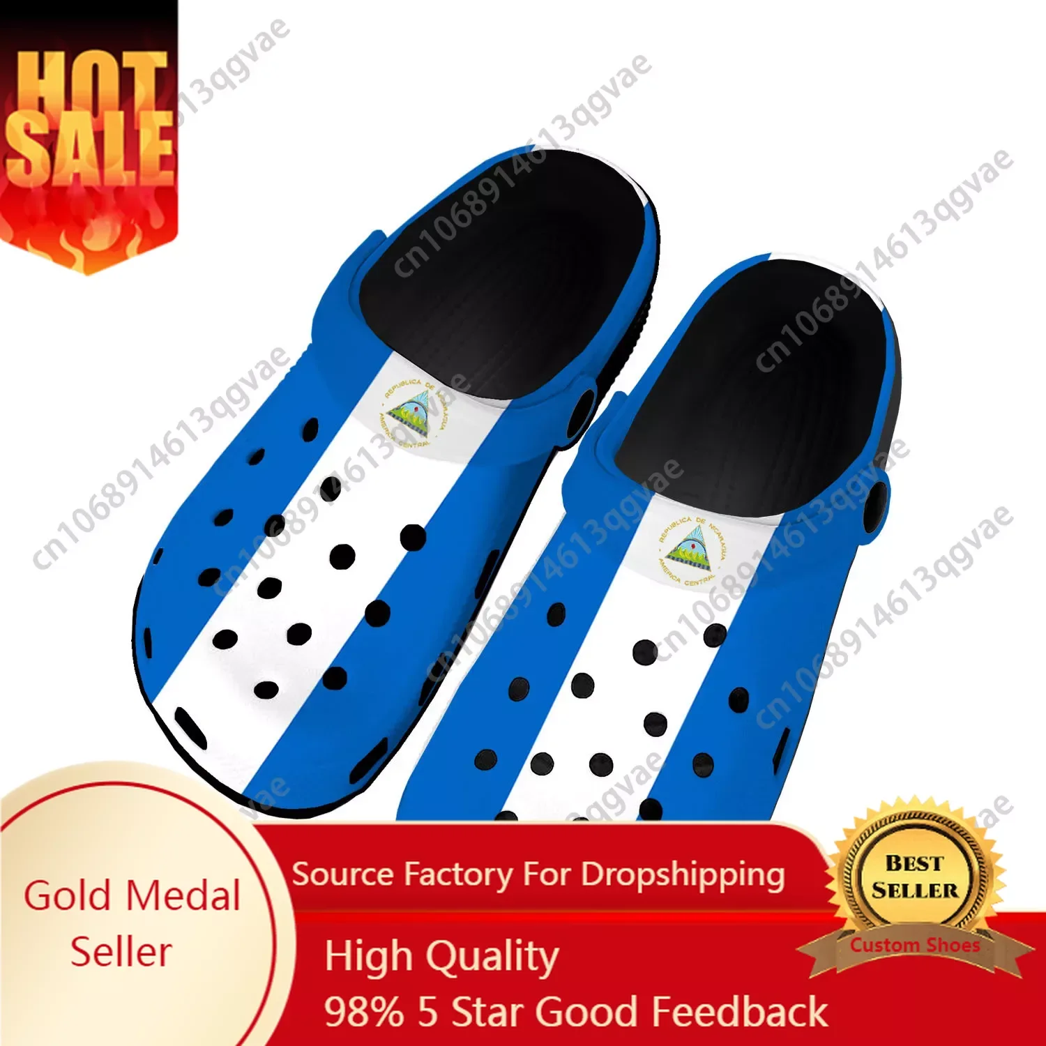 Nicaraguan Flag Home Clogs Custom Water Shoes Mens Womens Teenager Nicaragua Shoe Garden Clog Breathable Beach Hole Slippers