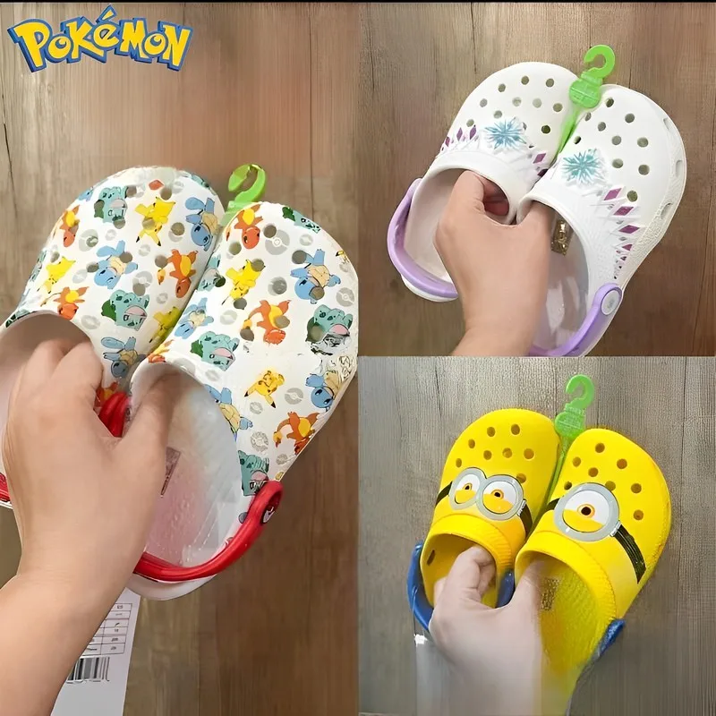 Sandales à trous Pokémon pour enfants, Pikachu, SLaura, Salamèche