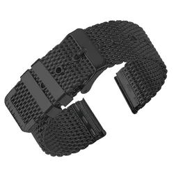 Elegant Milanese Stainless Steel Mesh Watch Band - Universal Replacement Wristband Accessory - 22mm (Black)