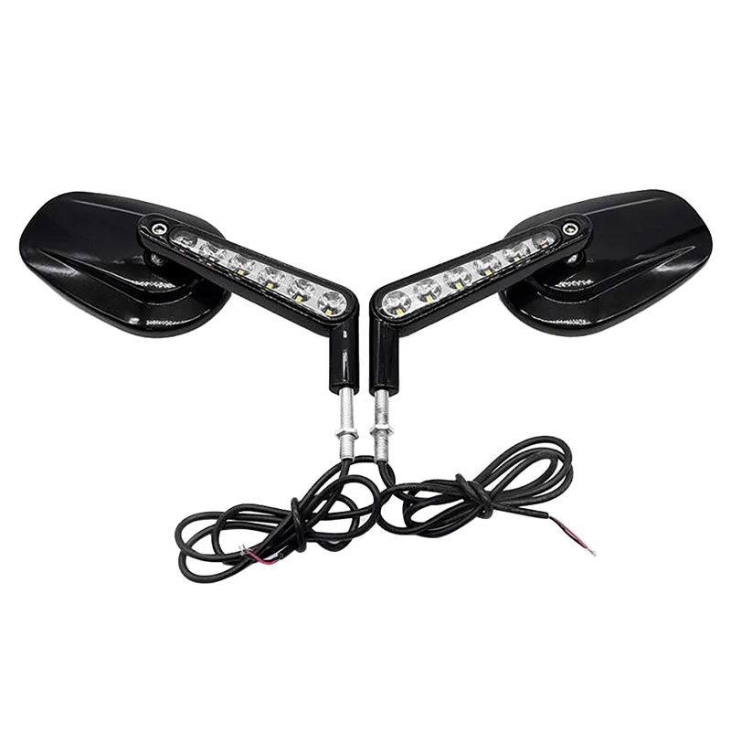 

Black Rear Side View Mirrors Mirror LED Turn Signals Light For Touring Road King Classic V-ROD VRSCF Sportster Deluxe