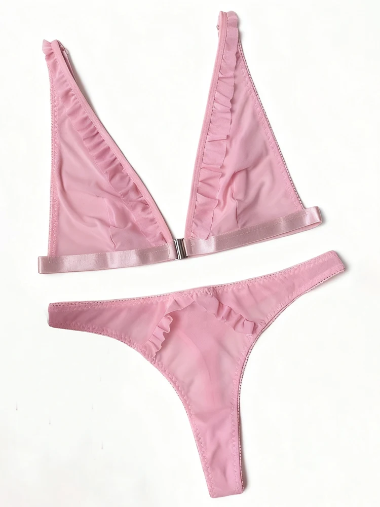 Reggiseno push up raccolto in pizzo con chiusura frontale da donna, design sottile e traspirante, lingerie estiva sexy per un abbigliamento comodo - immagine 4