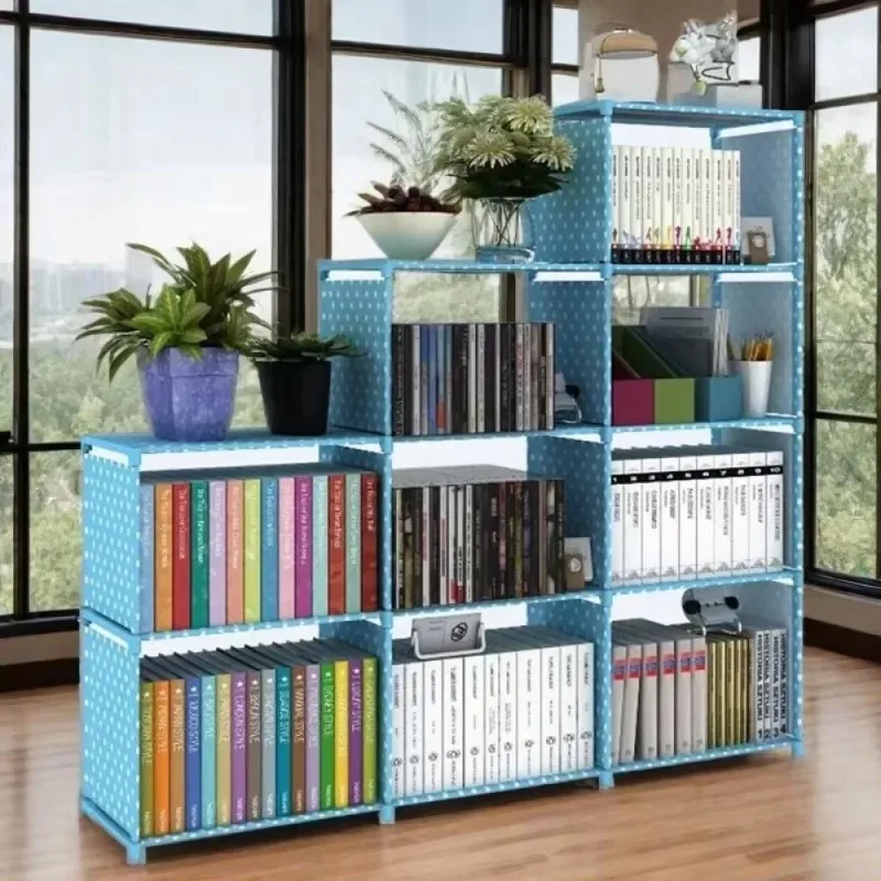 Double Row Bookshelf Multi-layer ，Wardrobe Debris Rack Easy Assembly Bookcase Multi-layer High-capacity Furniture Book Shelves 4