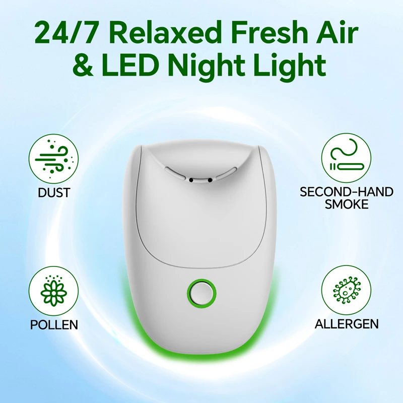 Xiaomi Compact USB Air Purifier - Negative Ion Odor Smoke Eliminator for Rooms