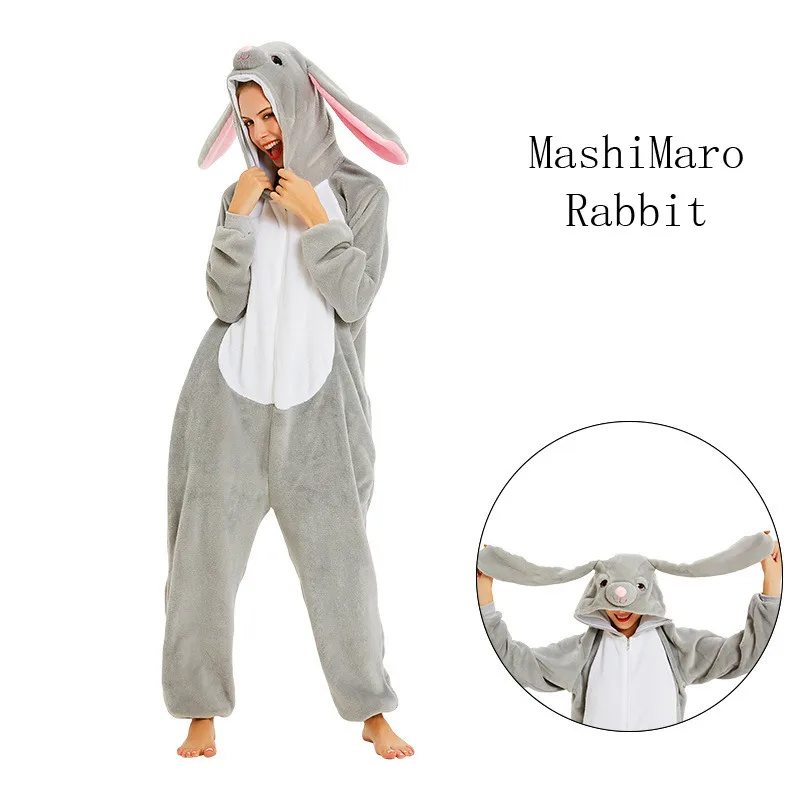 Animal Kigurumi MashiMaro Rabbit Anime Cosplay Costumes Cartoon Onesies Women Men Pajamas Adults Kids One-Piece Jumpsuits