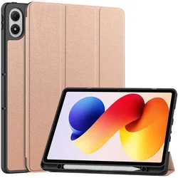 Premium Magnetic Folding Case with Pencil Holder for Redmi Pad 2 Pro (Rose gold)