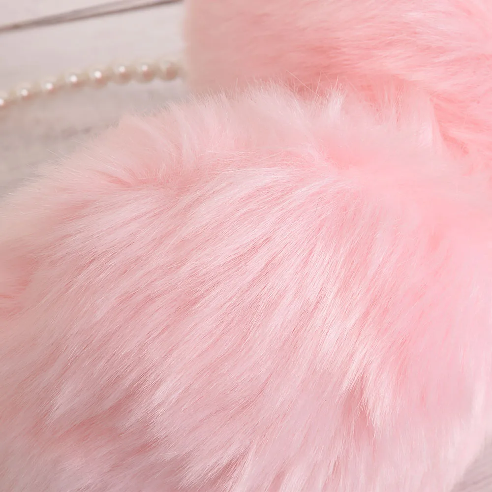 Women Girls Winter Earmuffs Fluffy Plush Thicken Imitation Pearl Beaded Headband Ear Warmer Princess Kids Party Styling Headwear