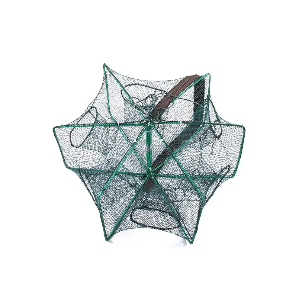 Fishing Net Mesh Folded Hexagon Octagon 8 Hole Hand Fishing Net Casting  Nets Crayfish Shrimp Catcher Tank Trap Cage Mesh Tool