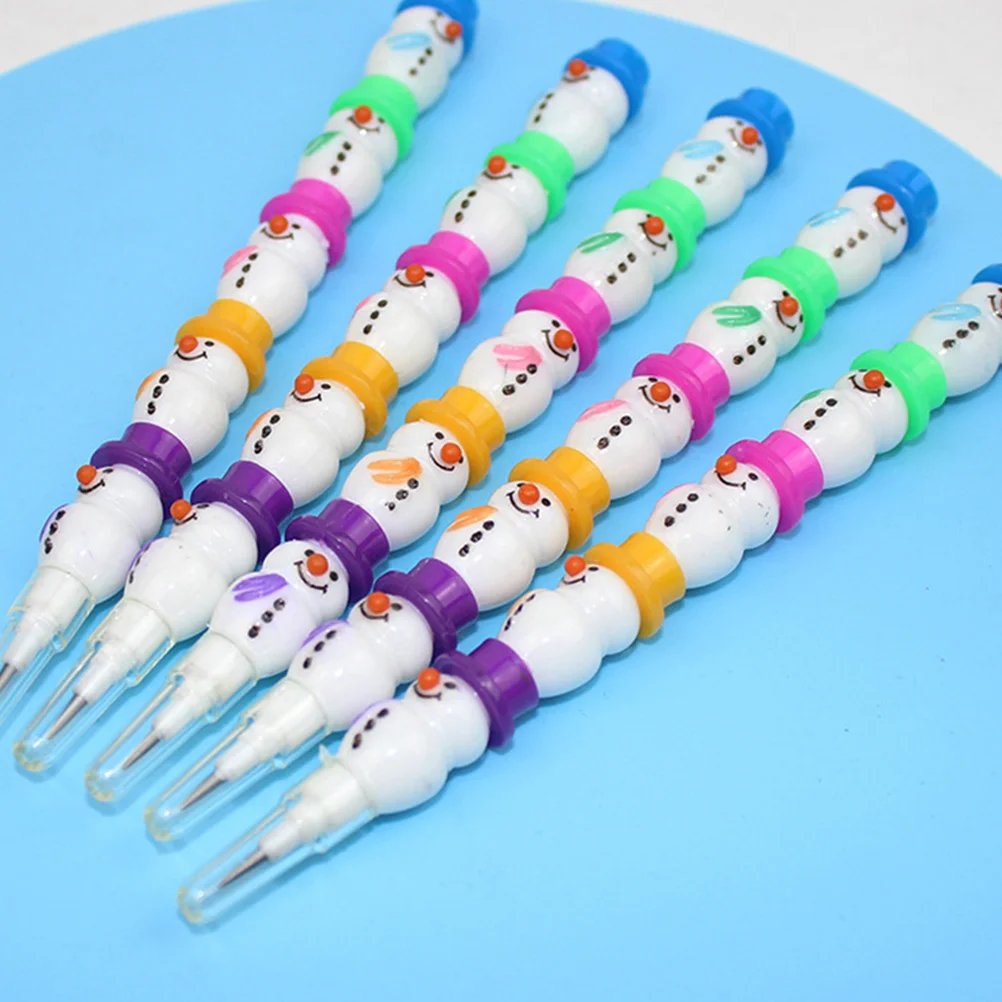 

5pcs Stackable Pencils Decorative Pencils Stationery Stacking Pencils Snowman Pencils