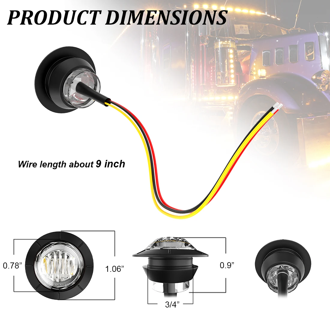 PSPEQT 12V  ÷ ̵ Ŀ LED , 3/4 ġ  Ҹ Ʈ ƮϷ DRL ǥñ Ŭ    