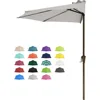9ft Half Umbrella Outdoor Patio Umbrella Market Umbrella with Crank, 1/2 Round Wall Umbrellas 5 Sturdy Ribs UV Protection 1