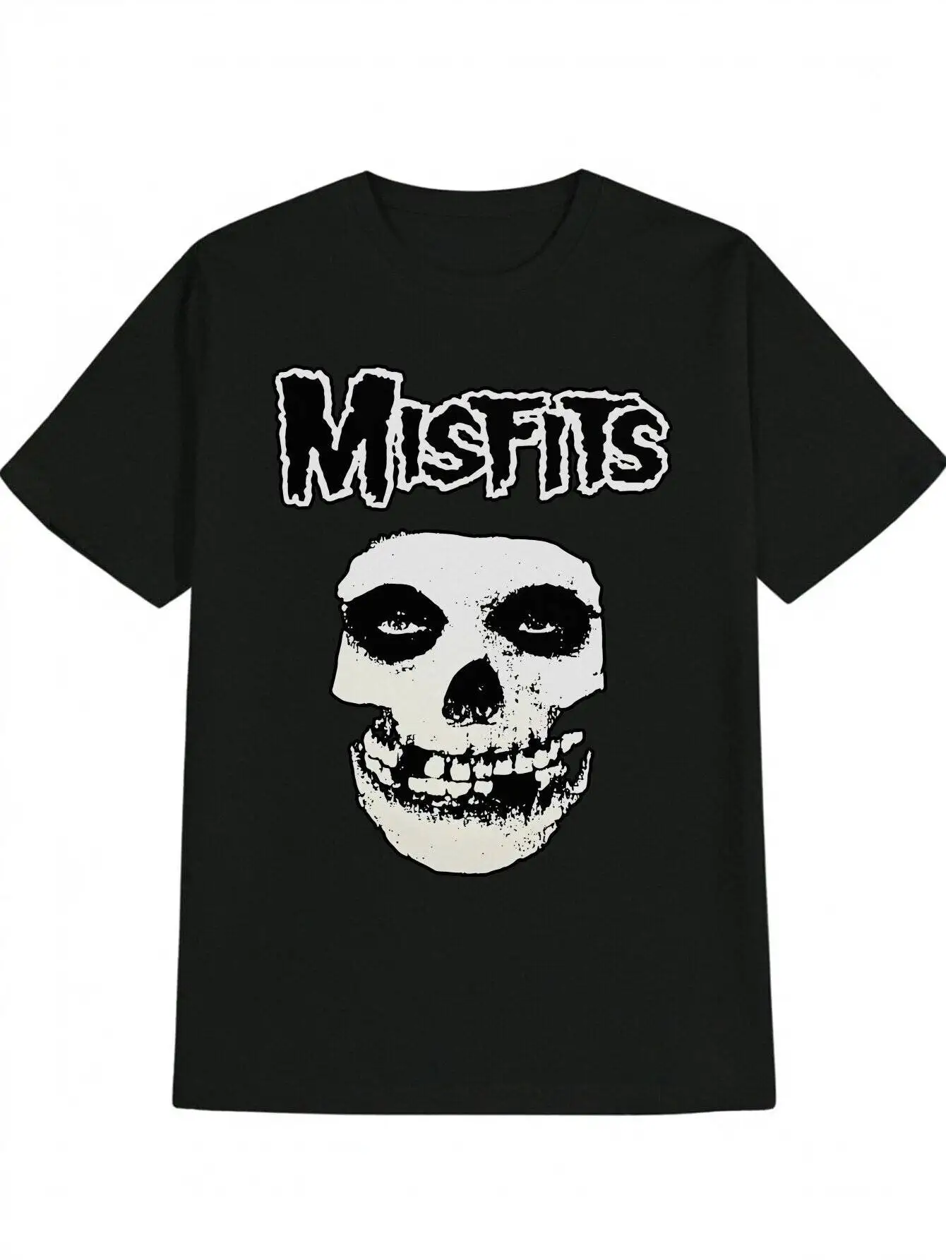 Camiseta gráfica de Misfits para hombre - Camiseta casual de cuello redondo con estampado de calavera