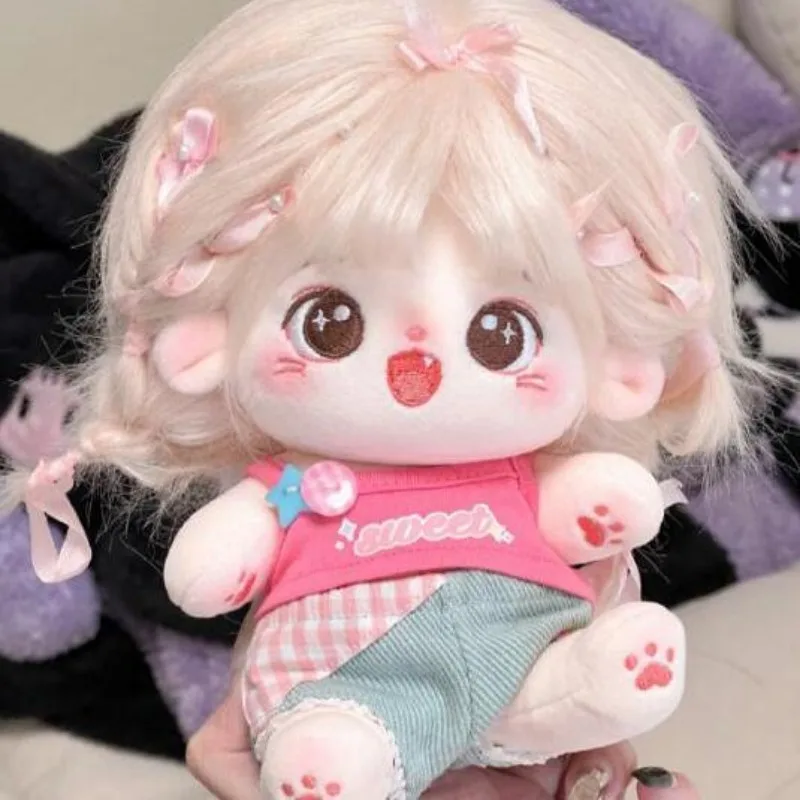 

20cm cotton doll clothing skirt+tank top dopamine doll clothing matching