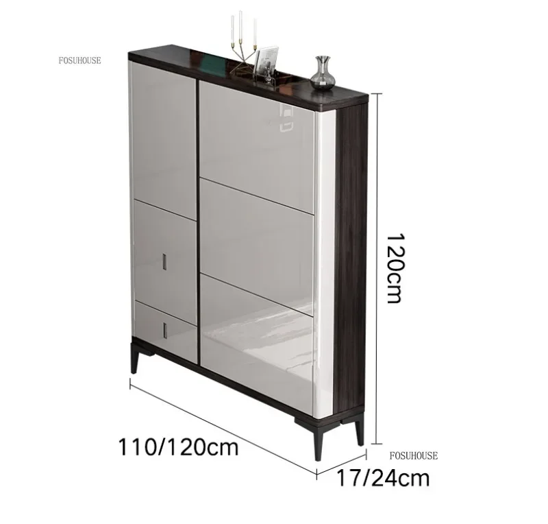 Description Picture 2 of itemShoe Rack with Folding Shoe Changing Stool Luxury Home Furniture Storage Entrance Ultra-thin Hallway Shoe Cabinets Shelf g