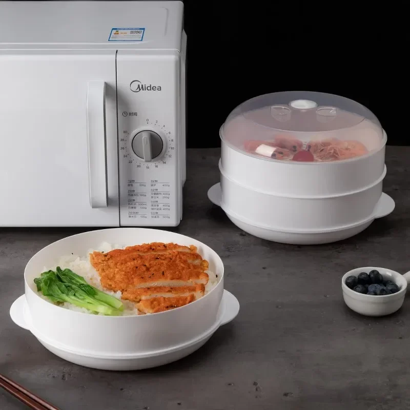 Microwave Oven Box Steamer Steamed Dumpling Rice Container Food Cooking Gadget