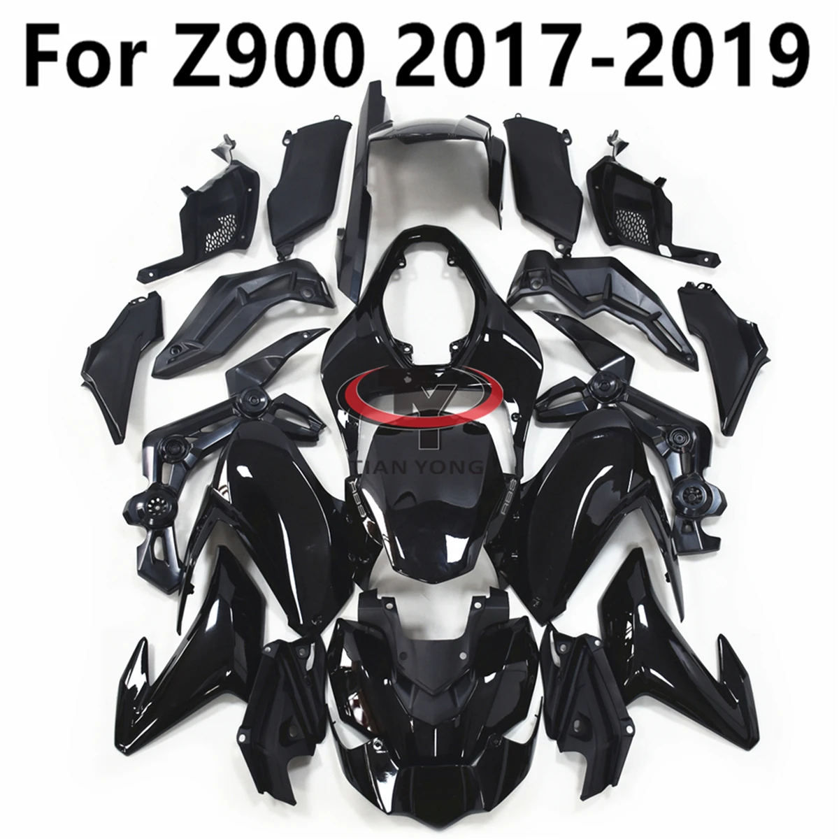 

Motorcycle For Kawasaki Z900 2017 2018 2019 Bodywork Cowling Injection Customize All bright black Full Fairing Kit