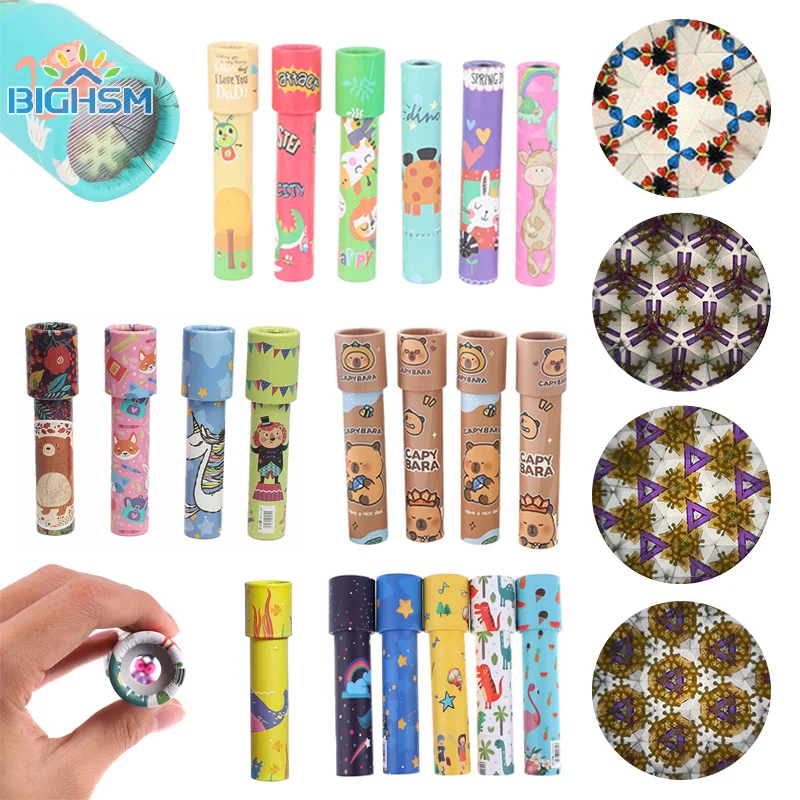 Cartoon Cute Piggy Kaleidoscope Classic Educational Toy Changeable Multi-prism Telescope Autism Kids Puzzle Toys