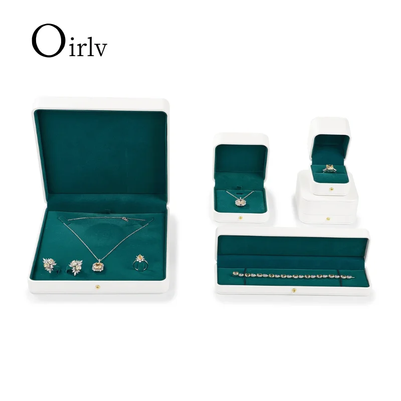 Oirlv Luxury Jewelry Gift Box for Women - Elegant Green & White Design