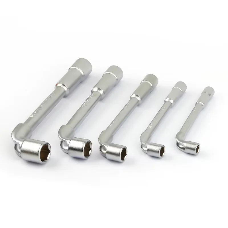 5-teiliger Crv-Rohrschlüssel mit mattierter Oberfläche, L-Typ, 7-förmiger Perforations-Winkel, Doppelkopf-Innensechskant-Steckschlüssel-Set, 6, 8, 10, 12, 14 mm – Detail 2