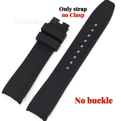 Versatile Silicone Watch Band in 20mm and 22mm Sizes - Durable Rubber Strap - 22mm (Black no calsp band)
