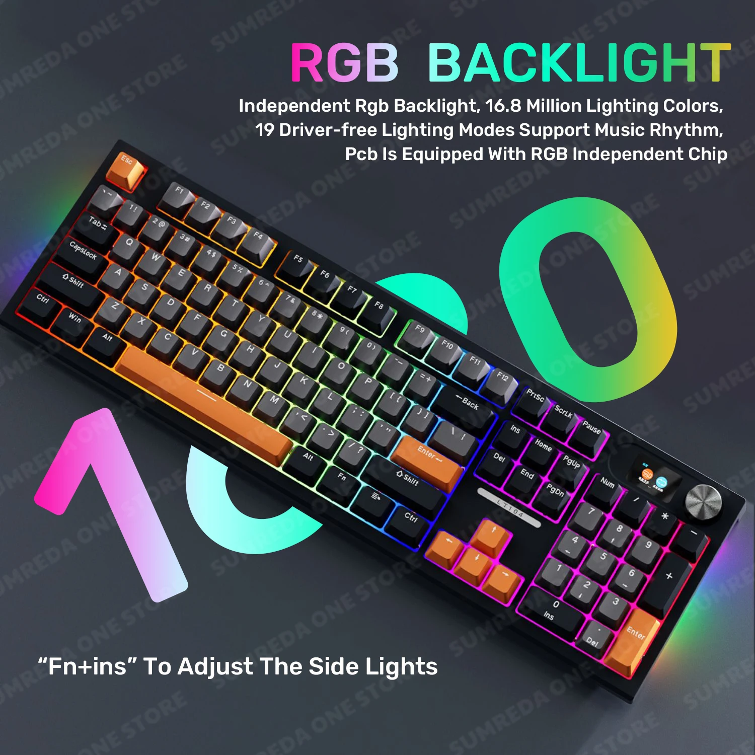 Teclado Mecânico sem Fio Gaming Teclado com Fio Bluetooth Rgb Hotswap Gamer 104key 2.4g Langtu-lt104 - Imagem 3