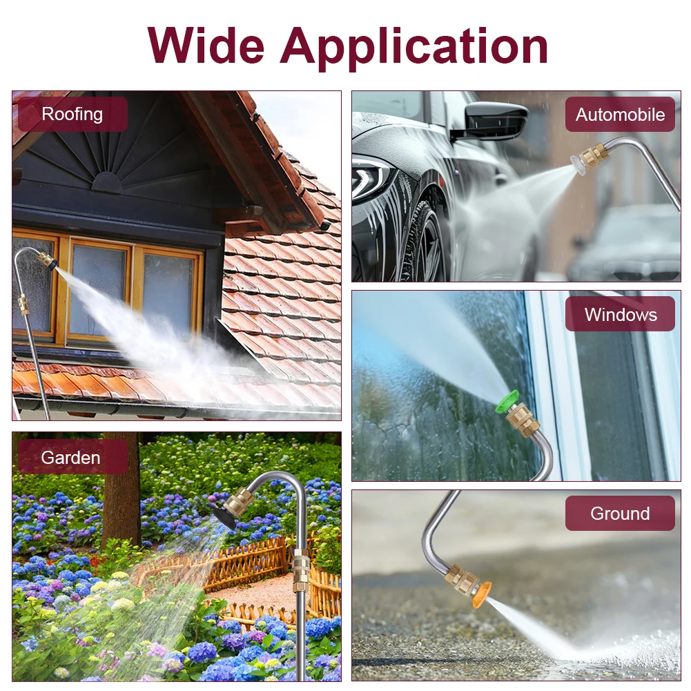 10Pcs High Pressure Washer Wand Set Pressure Washer Lance Extension High Water Gun Extension 4000PSI 1/4 Quick Connect