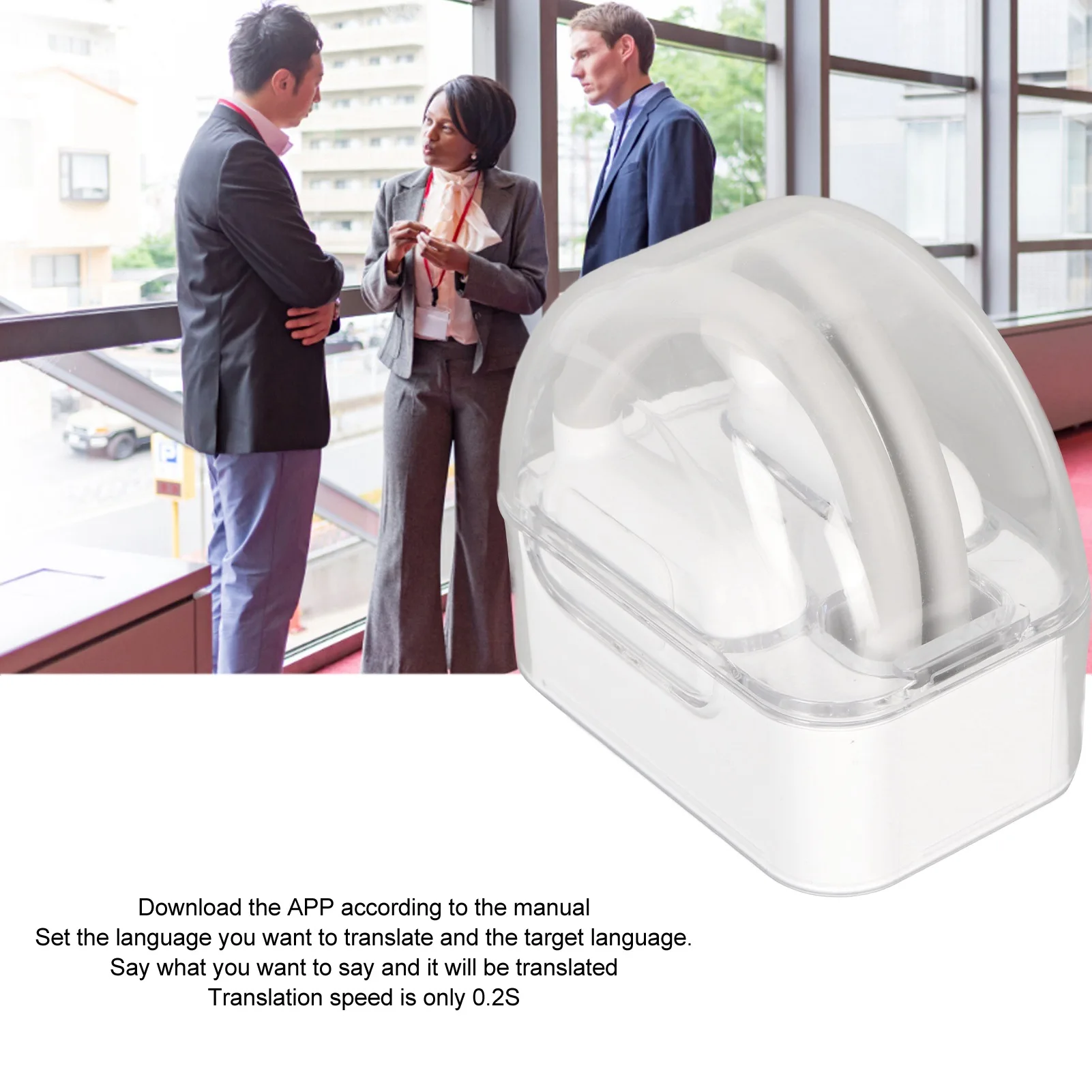 Translator Device Real Time 144 Languages Translator Earbuds Intelligent Noise Reduction Languages Online for Business Travel