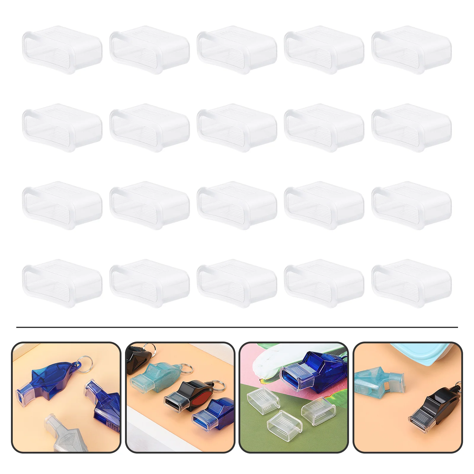 

20 Pcs Whistle Cover Mouth Basketball Items Whistles Tip Protector Covers Pearlescent