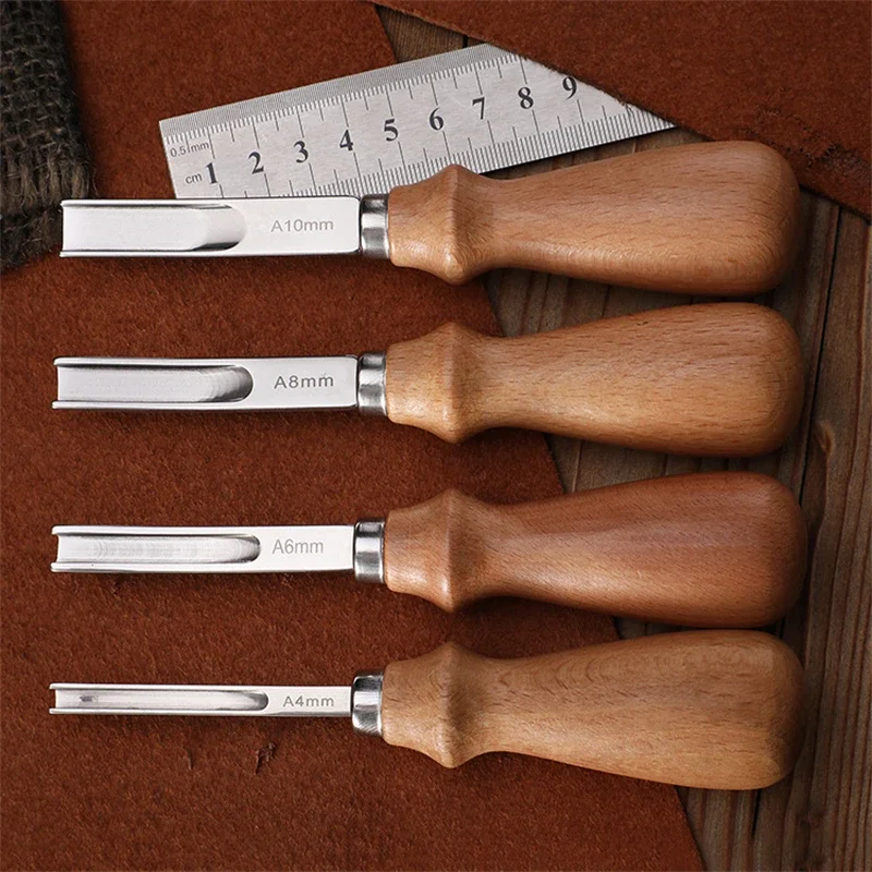 Leather Edge Skiving Beveler Tools 4PCS Wide Leather Craft Edge Beveler Tool Kit Trimmer leather craft tool kit leather craft tool leather craft tools leather tools DIY Craft Tool